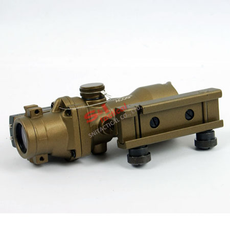 Tactical TA31 ACOG 4X32 Rifle Scope with Auto Red Dot tan